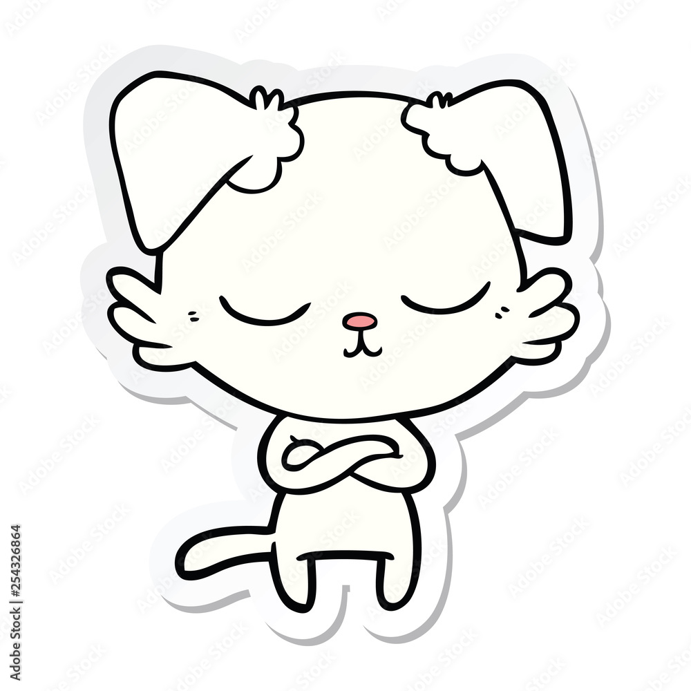 sticker of a cute cartoon dog sticker of a cute cartoon dog