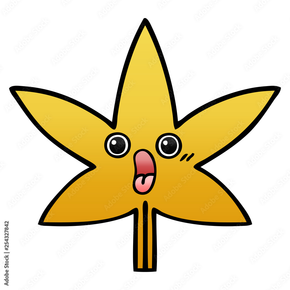 gradient shaded cartoon autumnal leaf gradient shaded cartoon autumnal leaf
