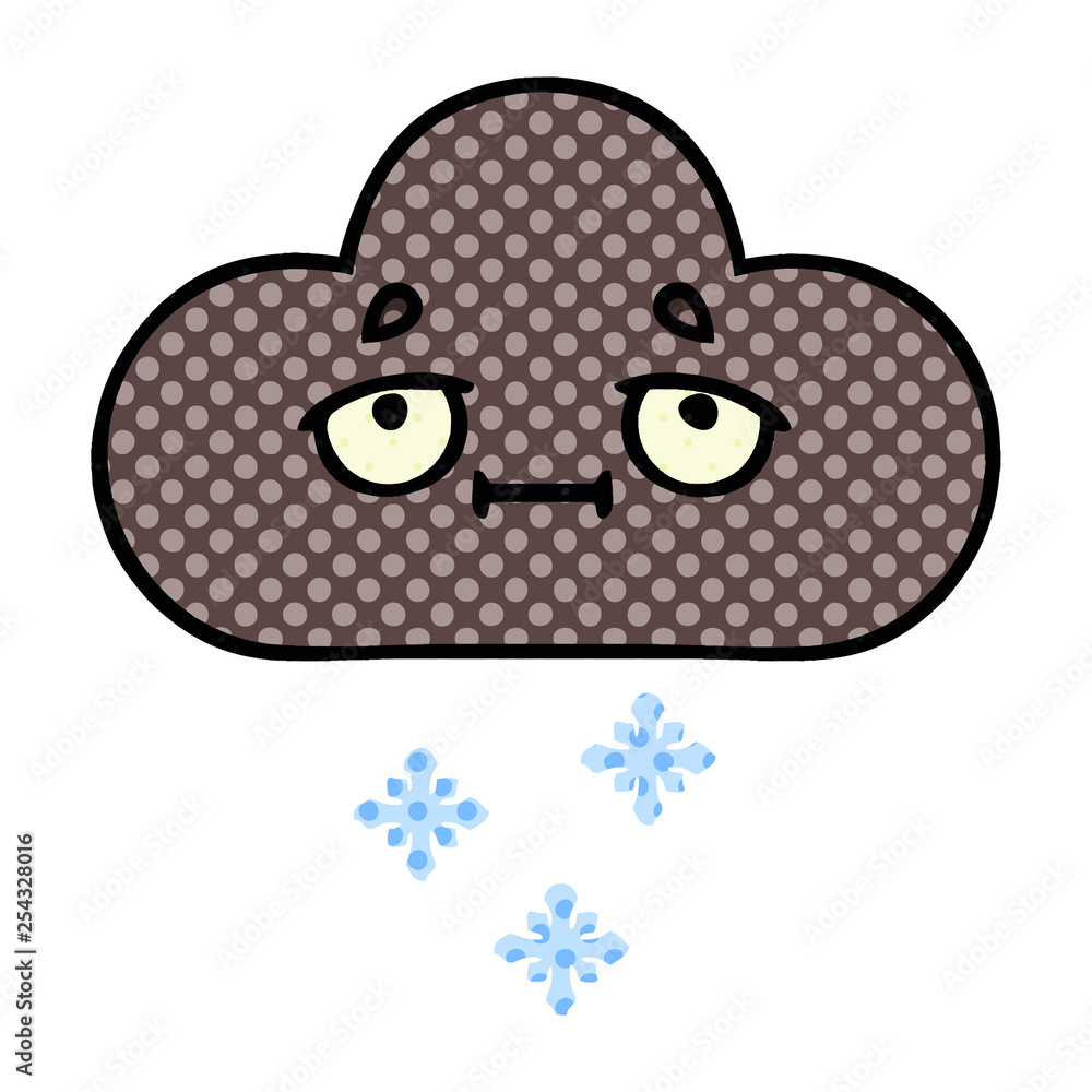 Obraz premium comic book style cartoon storm snow cloud