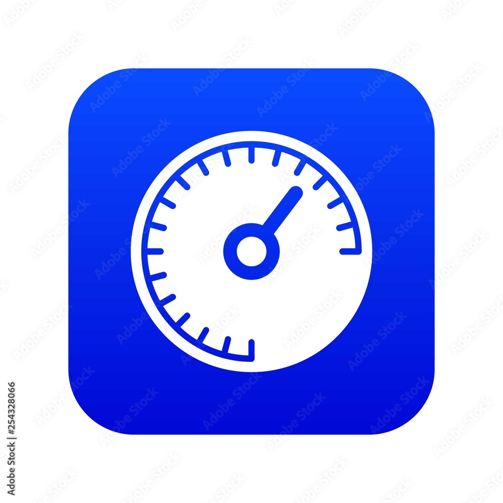 Speedometer icon digital blue for any design isolated on white vector illustration Speedometer icon digital blue for any design isolated on white vector illustration