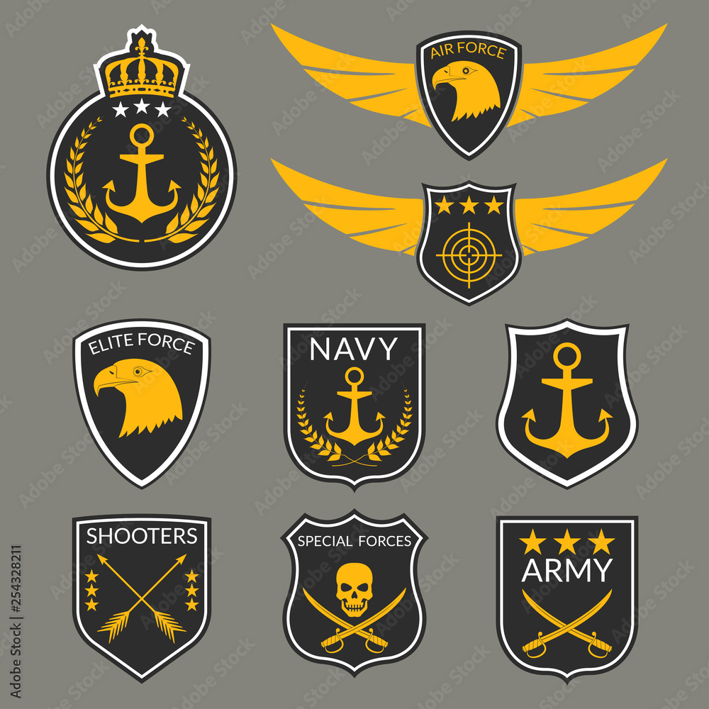 Military Badge Army Patch And Insignia Set Air And Airforce