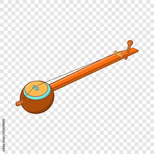Traditional one string Indian ektara icon in cartoon style on a background for any web design 