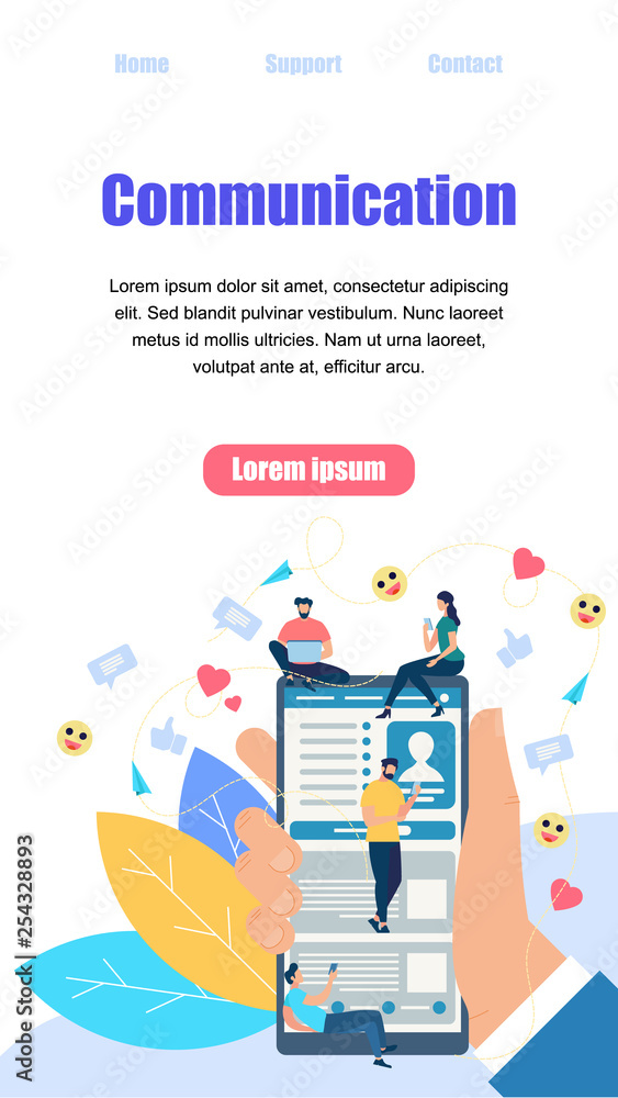 Fototapeta premium Chatting People Use Laptops for Sending Messages