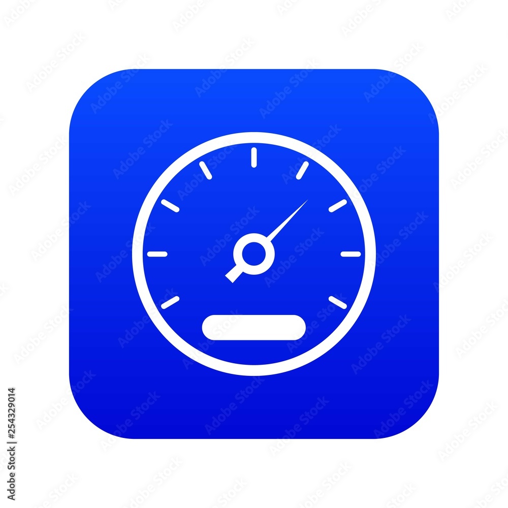 Speedometer icon digital blue for any design isolated on white vector illustration Speedometer icon digital blue for any design isolated on white vector illustration