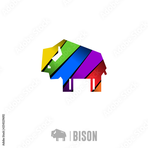 Bison Logo. Colorful Gradient Logo Design