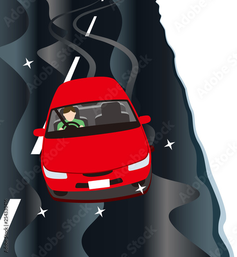 ブラックアイスバーン状態の道路の運転