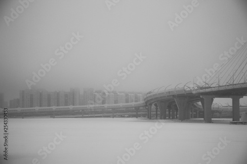 bridge in the fog