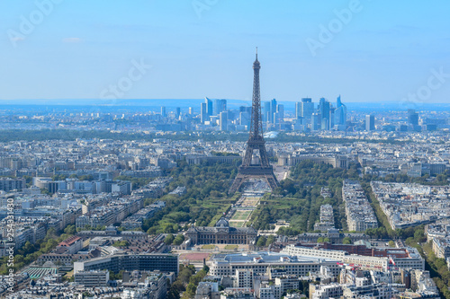 Aerial View of Paris with the Eiffel Tower © mathieulemauff