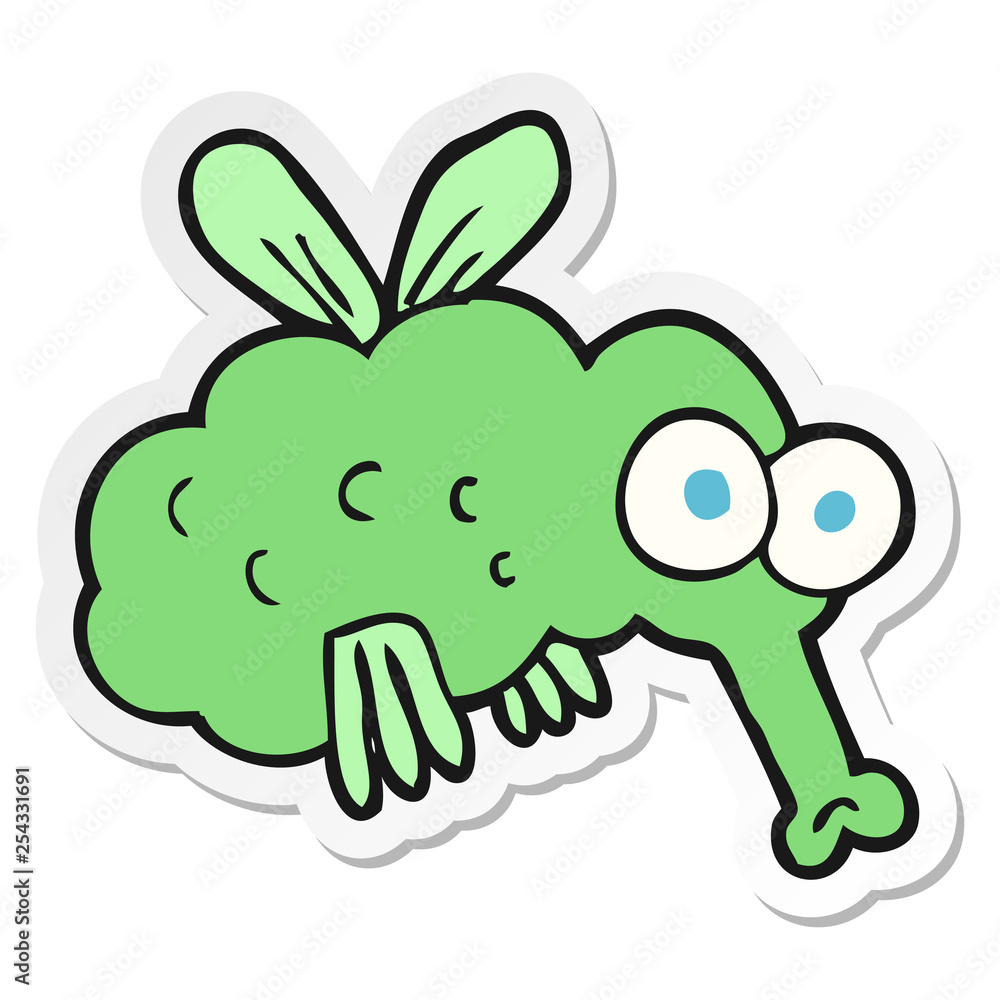 sticker of a cartoon fly sticker of a cartoon fly