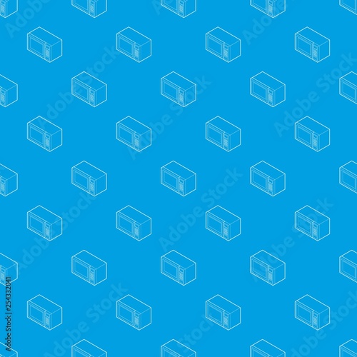 Microwave pattern vector seamless blue repeat for any use