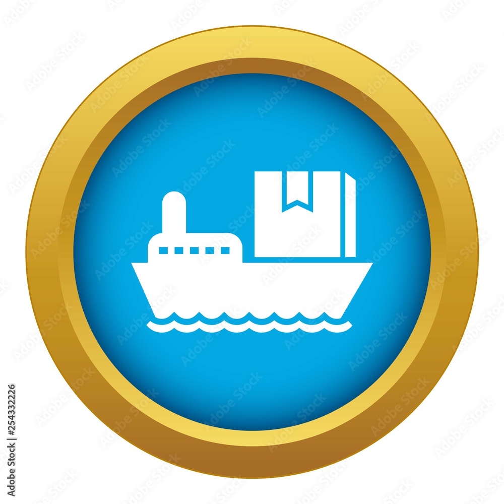 Obraz premium Sea delivery box icon blue vector isolated on white background for any design