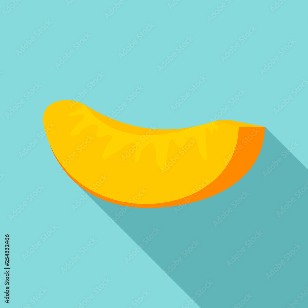 Fototapeta premium Slice of apricot icon. Flat illustration of slice of apricot vector icon for web design