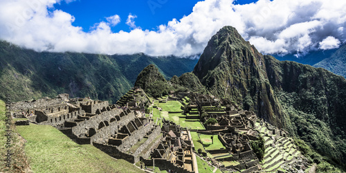 View of the ancient ruins of Machu Picchu