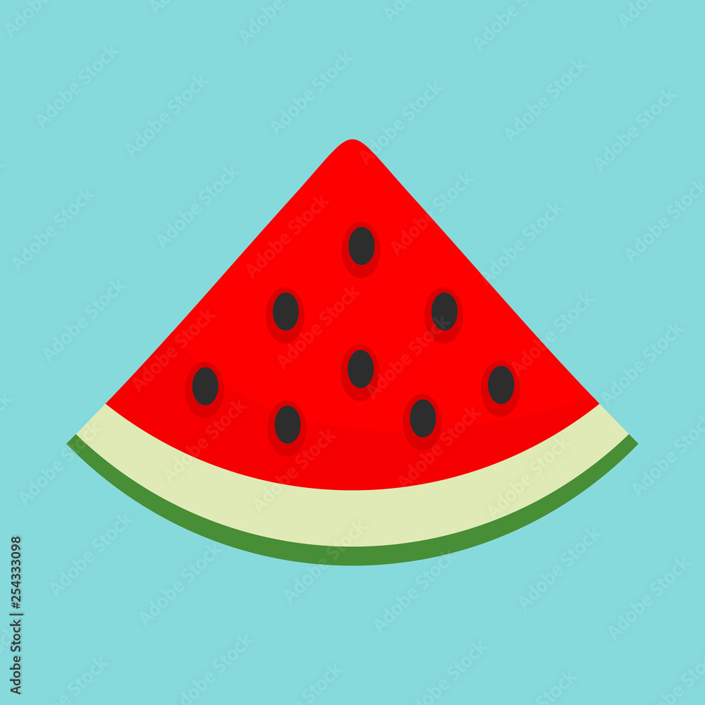 Slice of watermelon icon. Flat illustration of slice of watermelon vector icon for web design