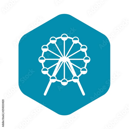 Singapore Flyer, tallest wheel in the world icon in simple style isolated on white background