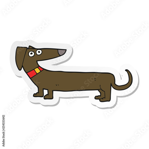 sticker of a cartoon sausage dog