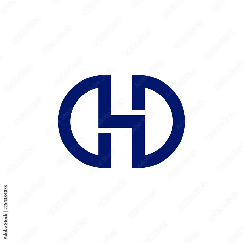 letter DH logo with the circle design illustration letter DH logo with the circle design illustration