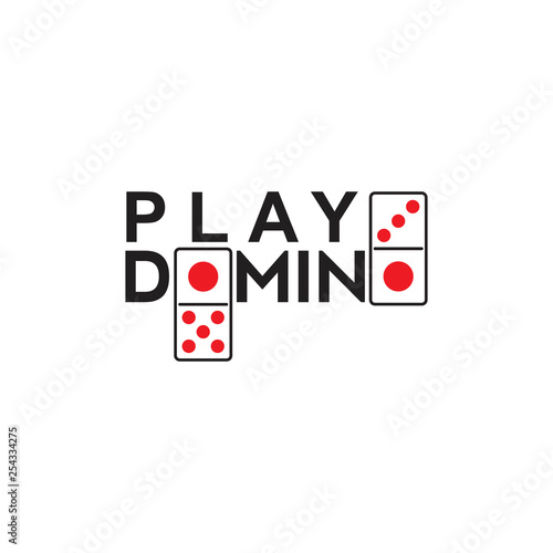 play domino logo design vector illustration