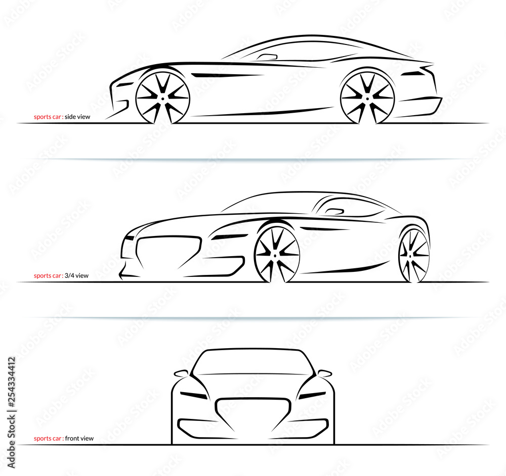 Side view car sketching tutorial - Car Body Design