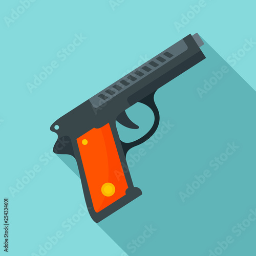 Pistol icon. Flat illustration of pistol vector icon for web design