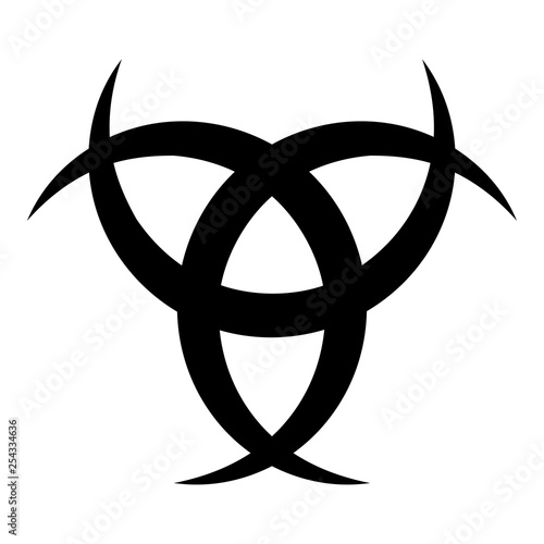 Horn Odin Triple horn of Odin icon black color vector illustration flat style image photo