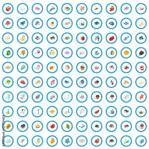 100 family icons set in isometric 3d style for any design vector illustration