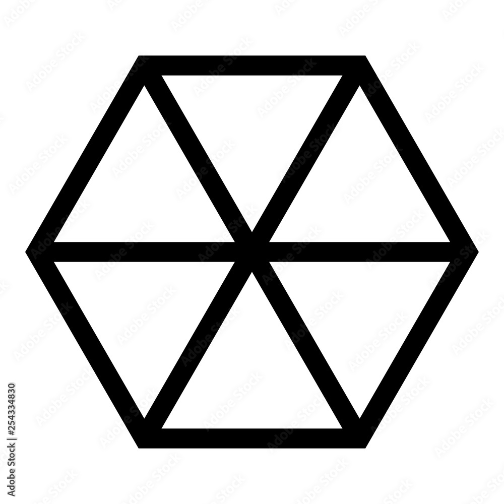 Abstract cube shape Hexagon box icon black color vector illustration flat style image Abstract cube shape Hexagon box icon black color vector illustration flat style image