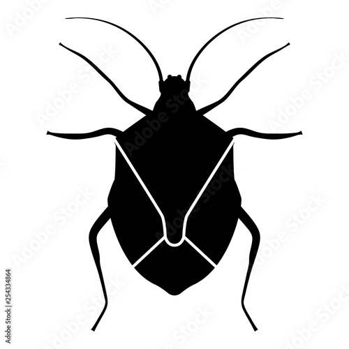 Bug Bedbug Chinch True bugs Hemipterans Insect pest icon black color vector illustration flat style image