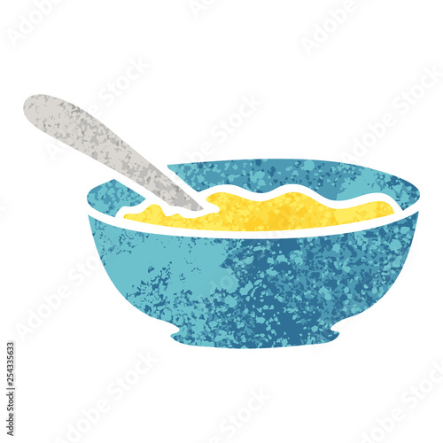 quirky retro illustration style cartoon bowl of soup