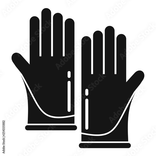 Forensic lab gloves icon. Simple illustration of forensic lab gloves vector icon for web design isolated on white background