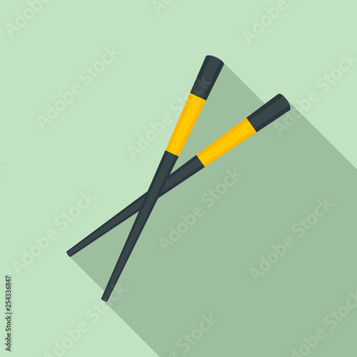 Sushi chopsticks icon. Flat illustration of sushi chopsticks vector icon for web design
