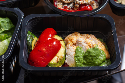 Healthy food and diet concept, restaurant dish delivery. © Alex Li