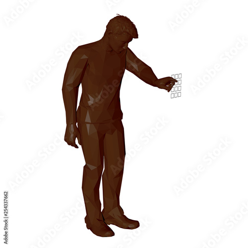 Man entering pin code. 3d L...