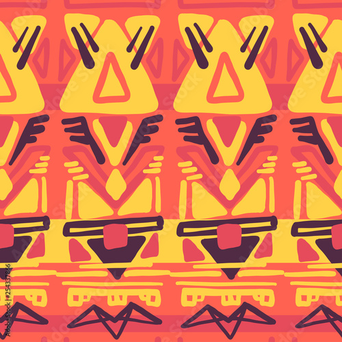 Abstract Ikat and boho style handcraft fabric pattern. Traditional Ethnic design for clothing and textile background, carpet or wallpaper