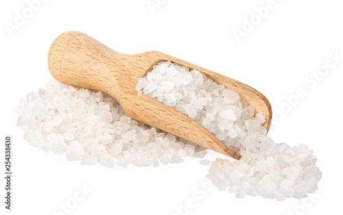 sea salt in wooden scoop