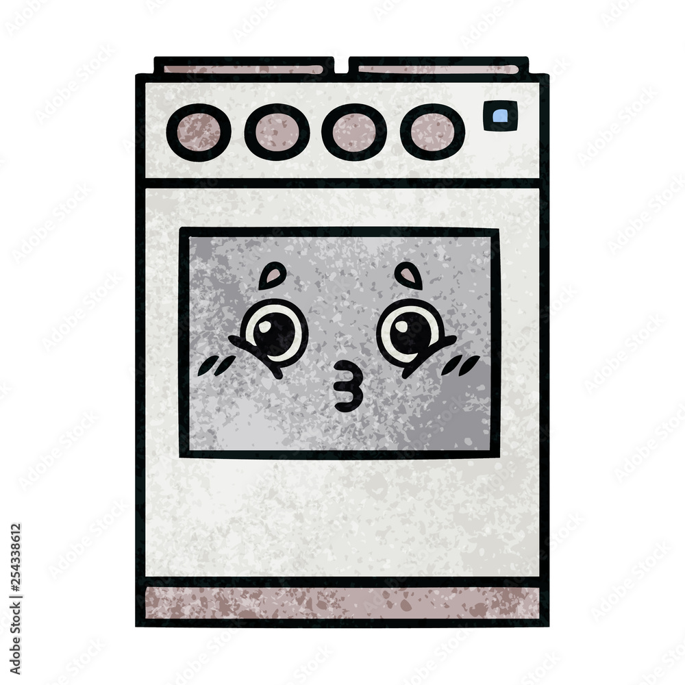 retro grunge texture cartoon kitchen oven retro grunge texture cartoon kitchen oven