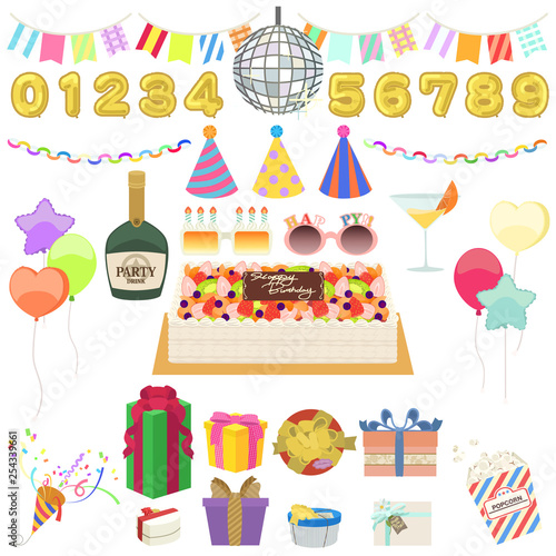 Celebration party festival icons set