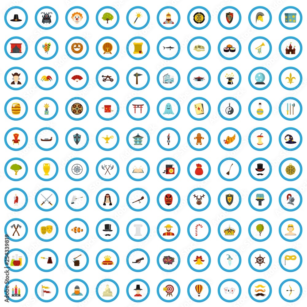 100 fantasy icons set in flat style for any design vector illustration 100 fantasy icons set in flat style for any design vector illustration