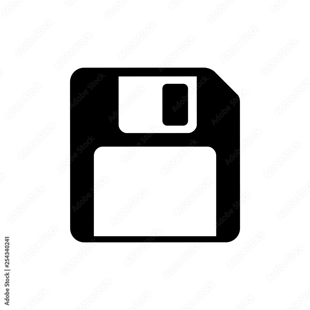 Save to disk icon simple flat style illustration isolated on white Save to disk icon simple flat style illustration isolated on white