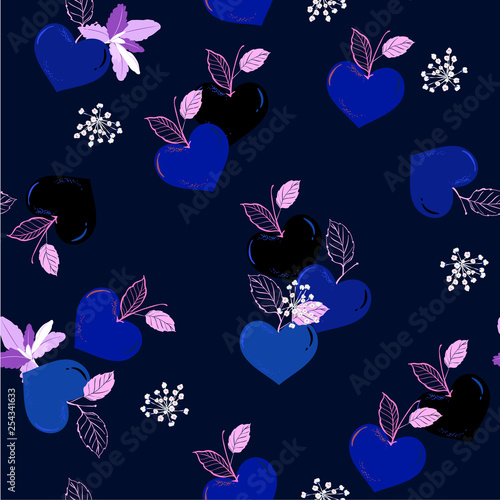 Fruity in the heart shape  seasonal of love seamless pattern vector design for fashion  fabric  wallpaper  and all prints
