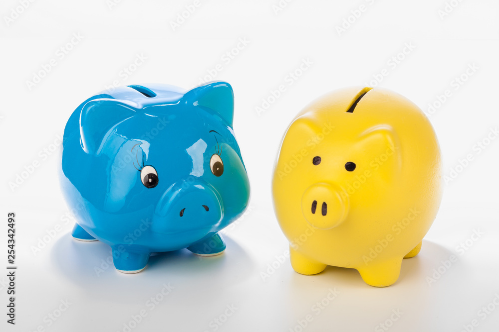 Group of colorful piggy banks Group of colorful piggy banks