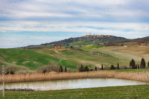 Landscape of Val d'Orcia in Tuscany Italy