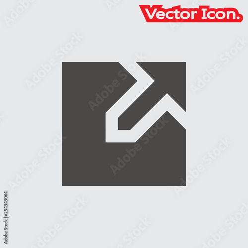External Link icon isolated sign symbol and flat style for app, web and digital design. Vector illustration.