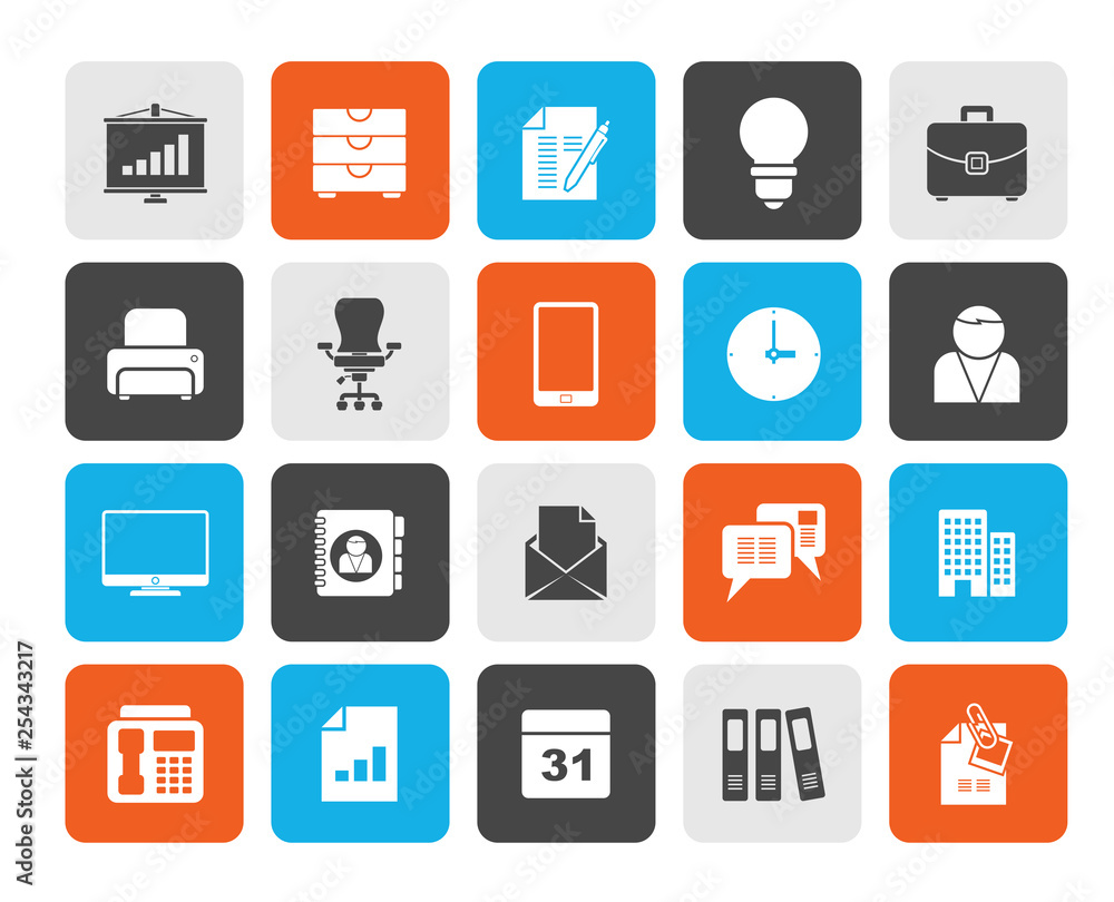 Business and office icons - vector icon set Business and office icons - vector icon set