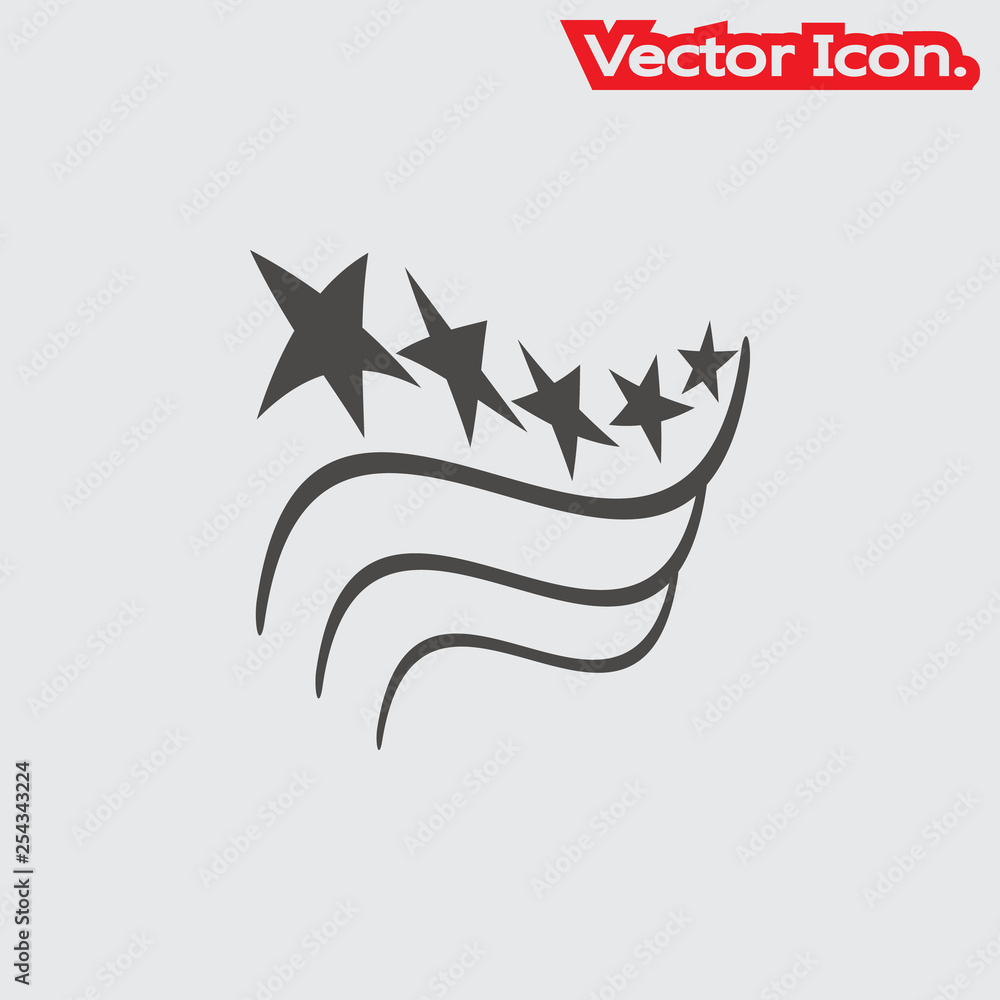 Obraz premium Stars icon isolated sign symbol and flat style for app, web and digital design. Vector illustration.