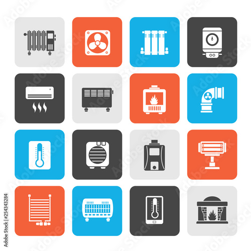 Home Heating appliances icons - vector icon set