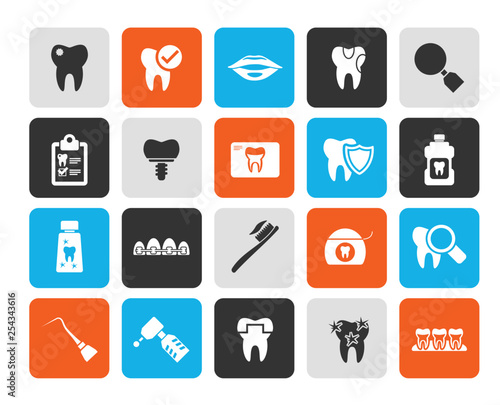 dental medicine and dentistry tools icons  - Vector Icon set