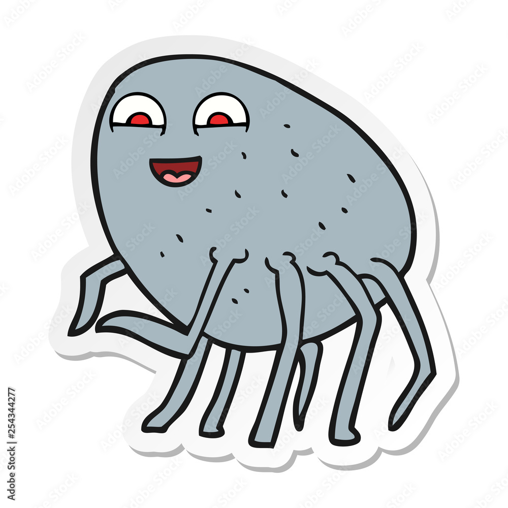 Obraz premium sticker of a cartoon tick