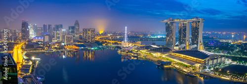 Singapore panorama view of cityscape skyline with view of Marina bay in Singapore city