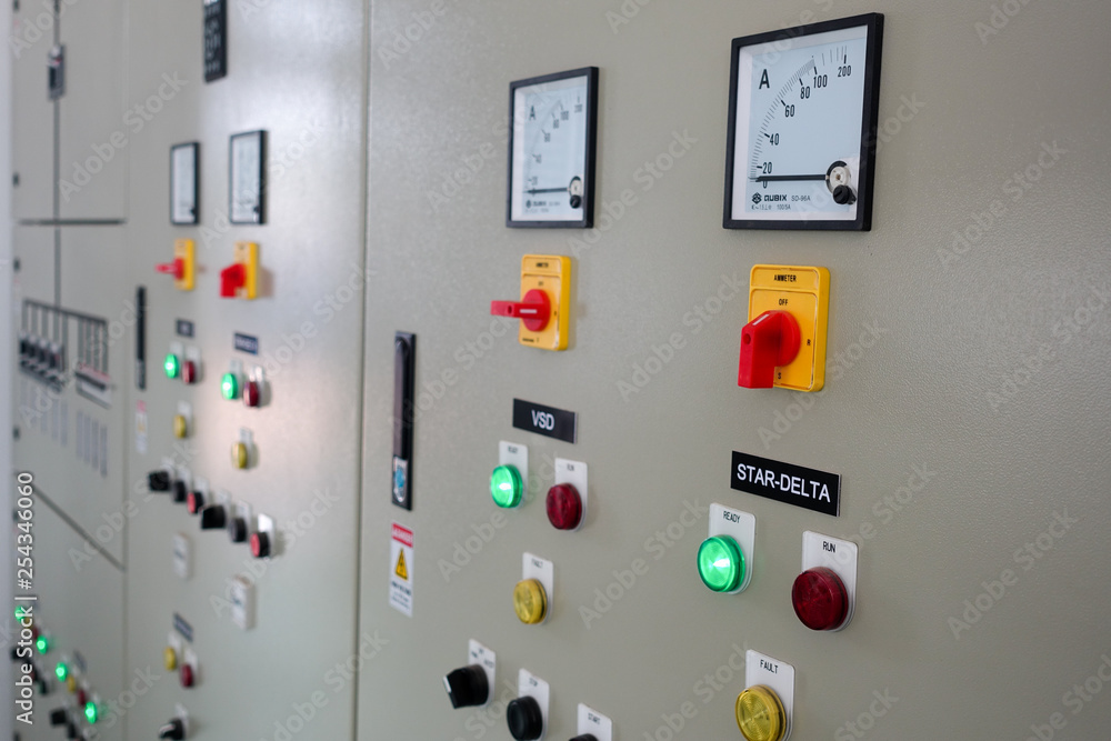 Electric control cabinet substation in a water treatment plant Electric control cabinet substation in a water treatment plant